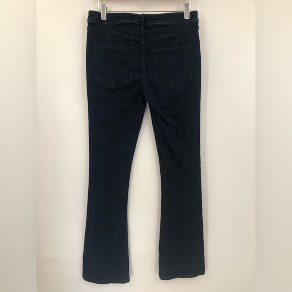 Free People 28x32 Kaye Button Fly Slim Flare Jeans Dark Indigo Wash 0303 - Picture 4 of 9